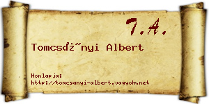 Tomcsányi Albert névjegykártya