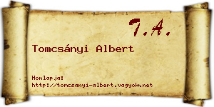 Tomcsányi Albert névjegykártya