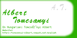 albert tomcsanyi business card